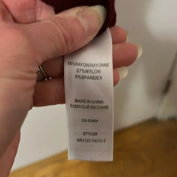 3/$20. Burgundy Peplum Dress - Picture 9 of 9